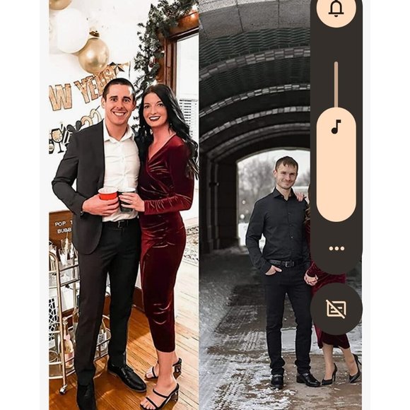 Women's Sexy Long Sleeve Ruched Dress Velvet V Neck Cocktail Party Evening Club - Picture 3 of 3